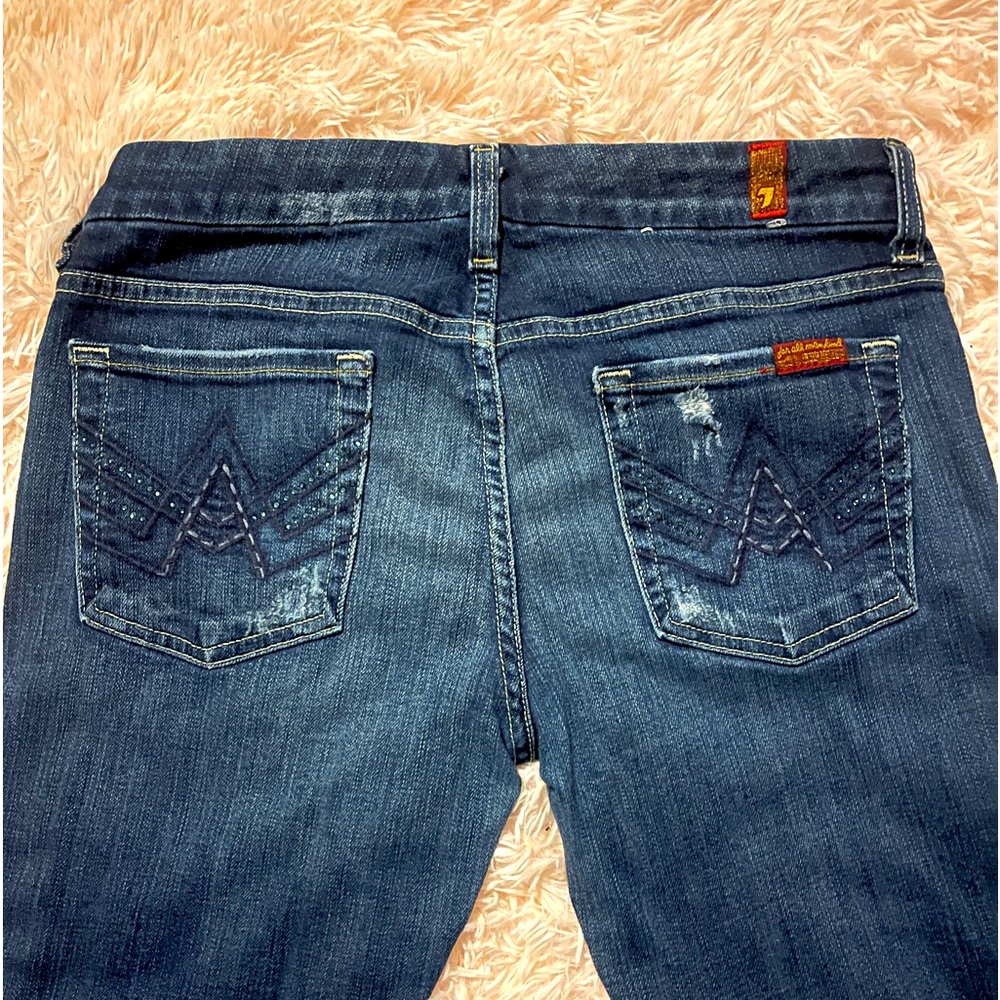 7 For All Mankind “A” Pocket Distressed Flare Jeans